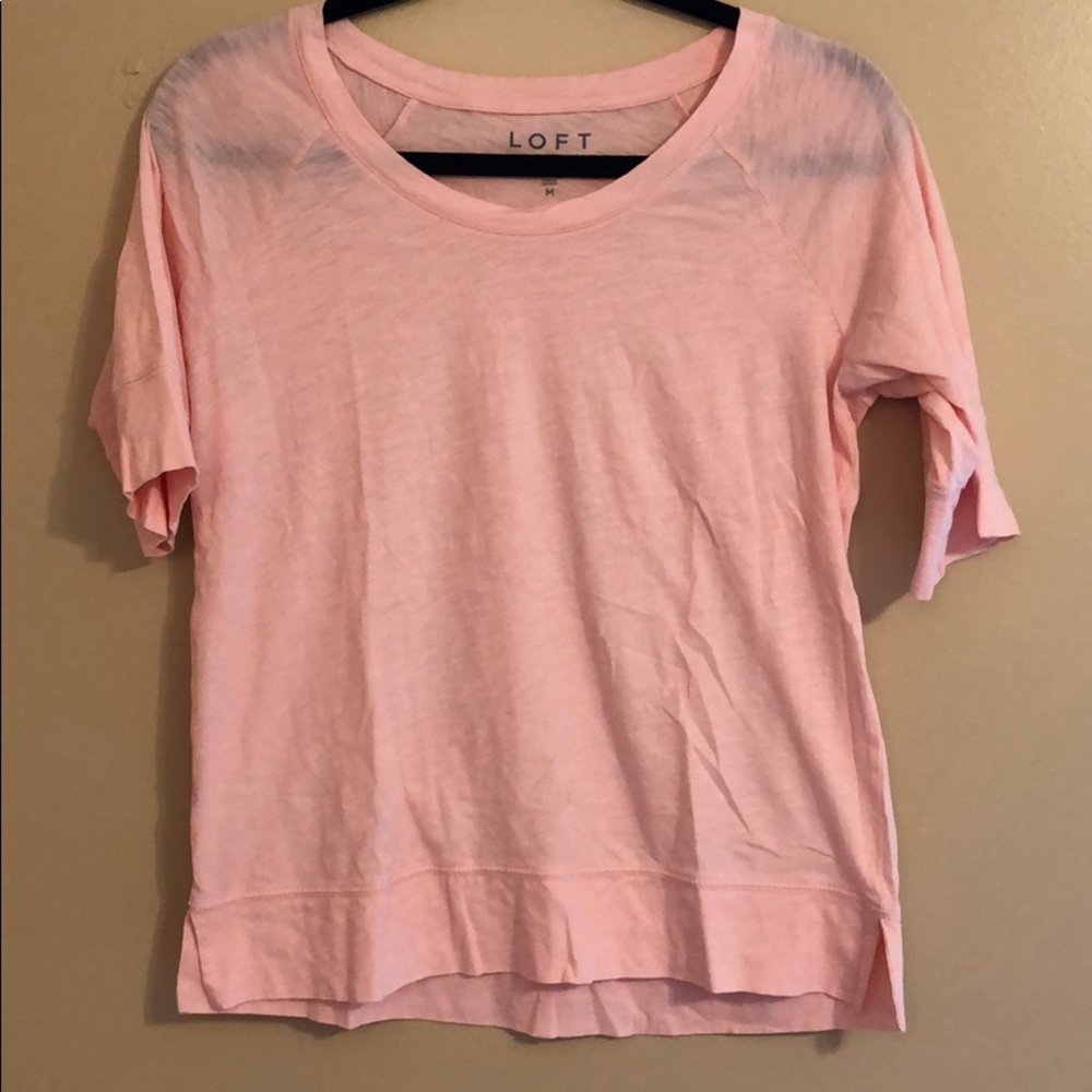 Loft Pink Tee - Elbow Length Sleeves